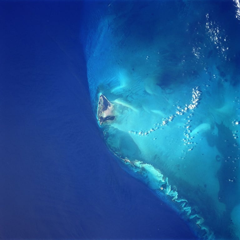 North Bimini Island From Space, June 1998 NASA — Bimini Road
