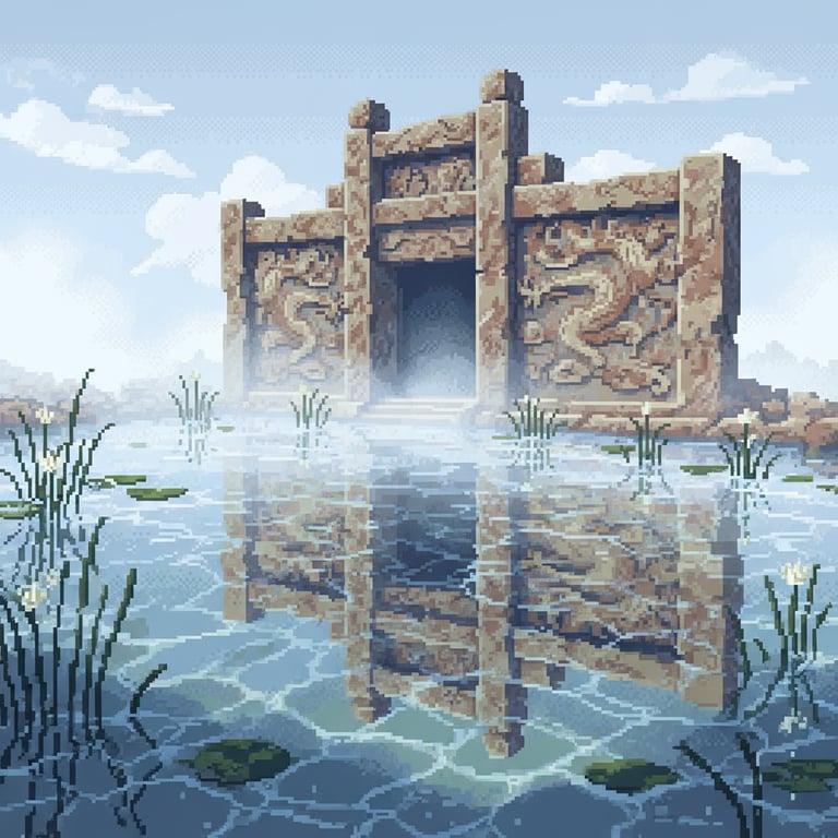Submerged Secrets — AI-generated collectible card | Sanguanmiao Han Dynasty Tombs