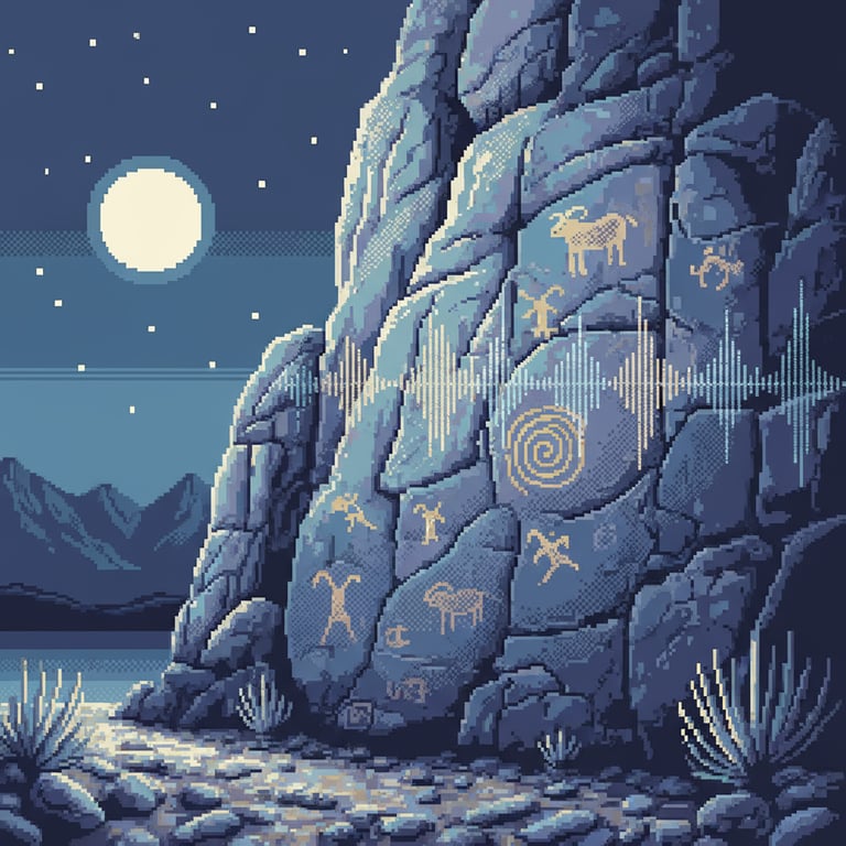 Whispers of the Ancestors — AI-generated collectible card | White Mountain Petroglyphs