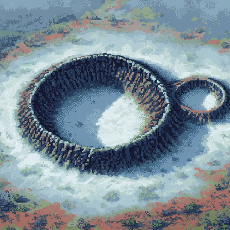 Aerial Crater View — AI-generated collectible card | The Dhamar Crater