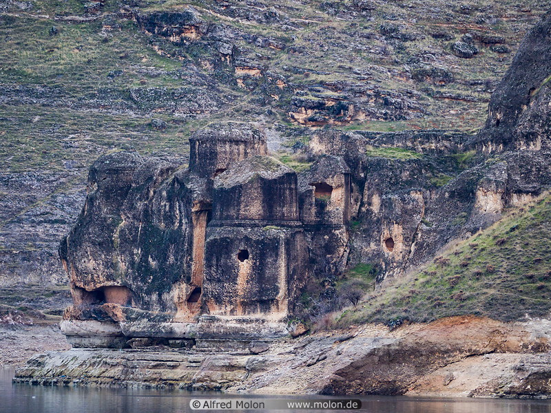 Egil Stone Fortress Seen From Boat — Egil Rock-Cut Castle 