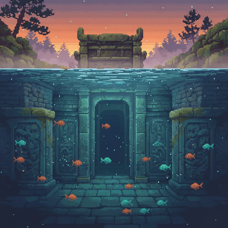 Submerged Secret — AI-generated collectible card | Sanguanmiao Han Dynasty Tombs