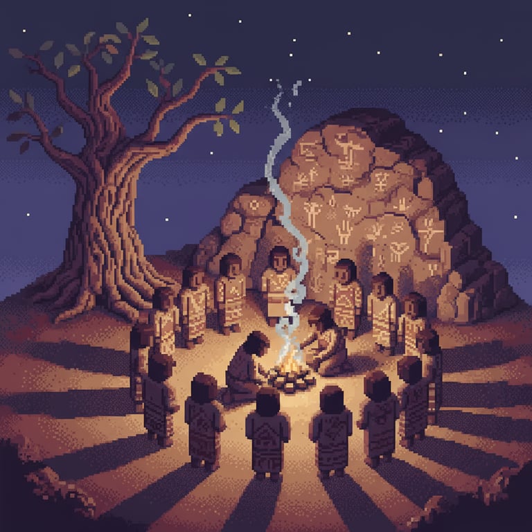 Sacred Birthing Grounds — AI-generated collectible card | White Mountain Petroglyphs