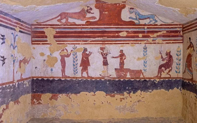 Frescoe Ancient Etruscans — Cerveteri Necropolis 