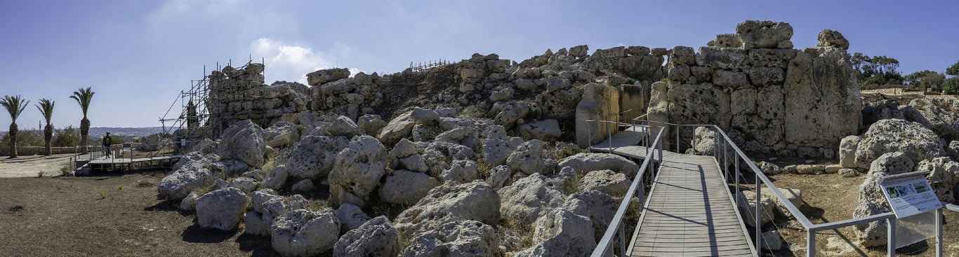 Gantija Temples Gozo Malta Panoramic 114 Wm 122610245 — Ġgantija Temples