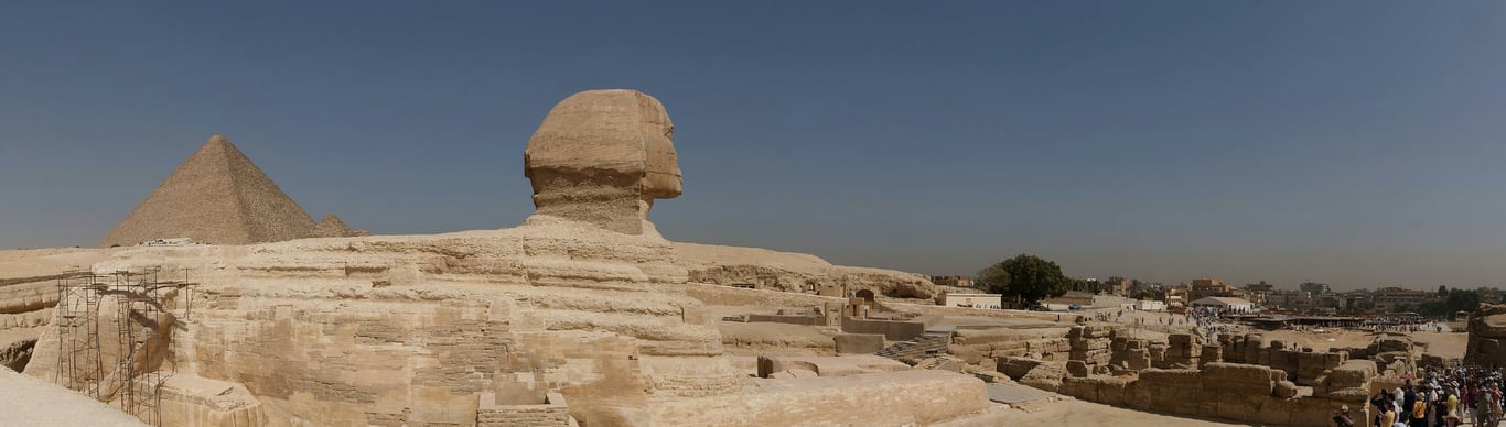 Giza Pyramid Complex Sphinx Panorama 127 Wm 12168323 — Giza Pyramid Complex