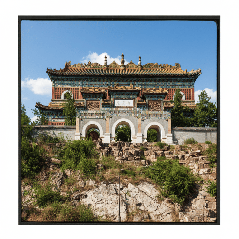 Historic Photograph Of The Old Summer Palace (Yuanmingyuan) In Beijing, China Recolored — AI restored colour version | Old Summer Palace (Yuanmingyuan) in Beijing, China