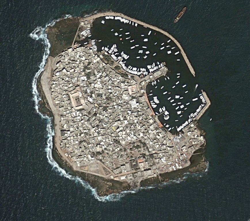 Island Arwad Aerial View (1) — Megalithic Seawall 