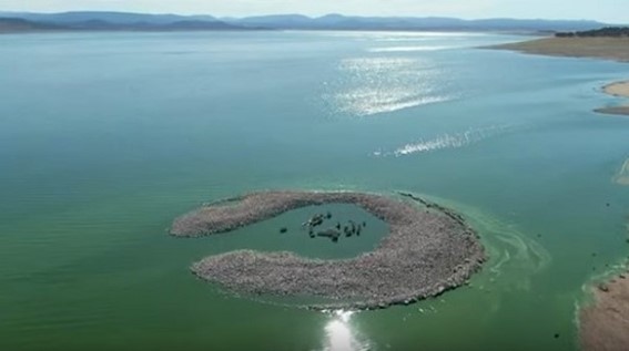 Megalithic Stone Structure Inside Lake Iberic Peninsula — Dolmen of Guadalperal