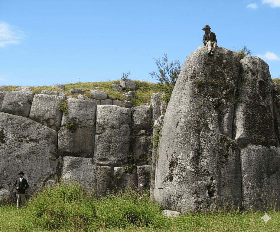 Recolored SacsayhuamáN Vintage Photograph 1900 Cusco Peru South America — AI restored colour version | Sacsayhuamán