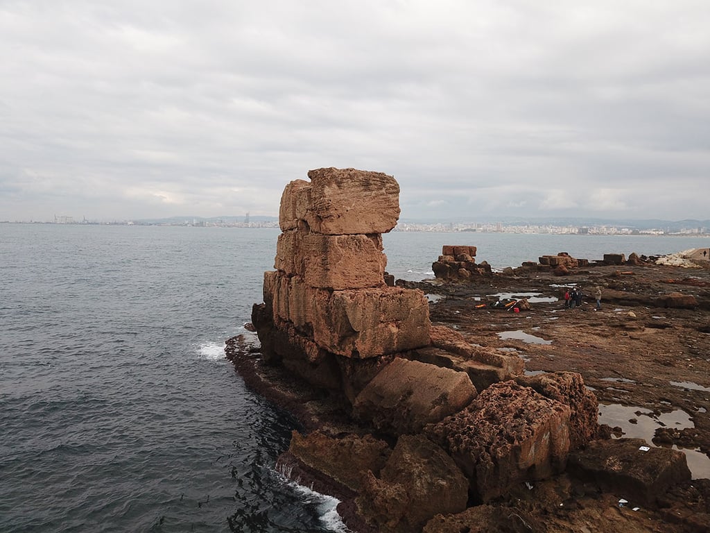 Remains Phoenician Megalithic Wall — Megalithic Seawall 