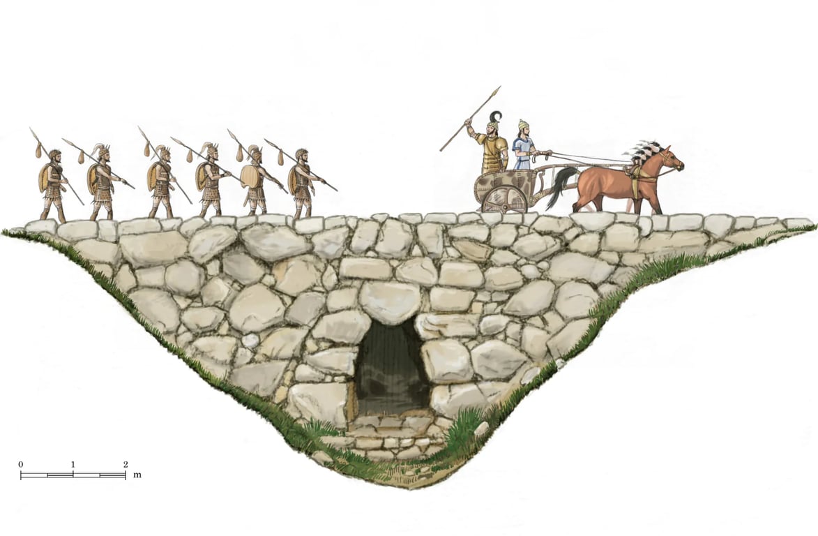 Schetch Arkadiko Bridge Antiquity — Arkadiko Bridge