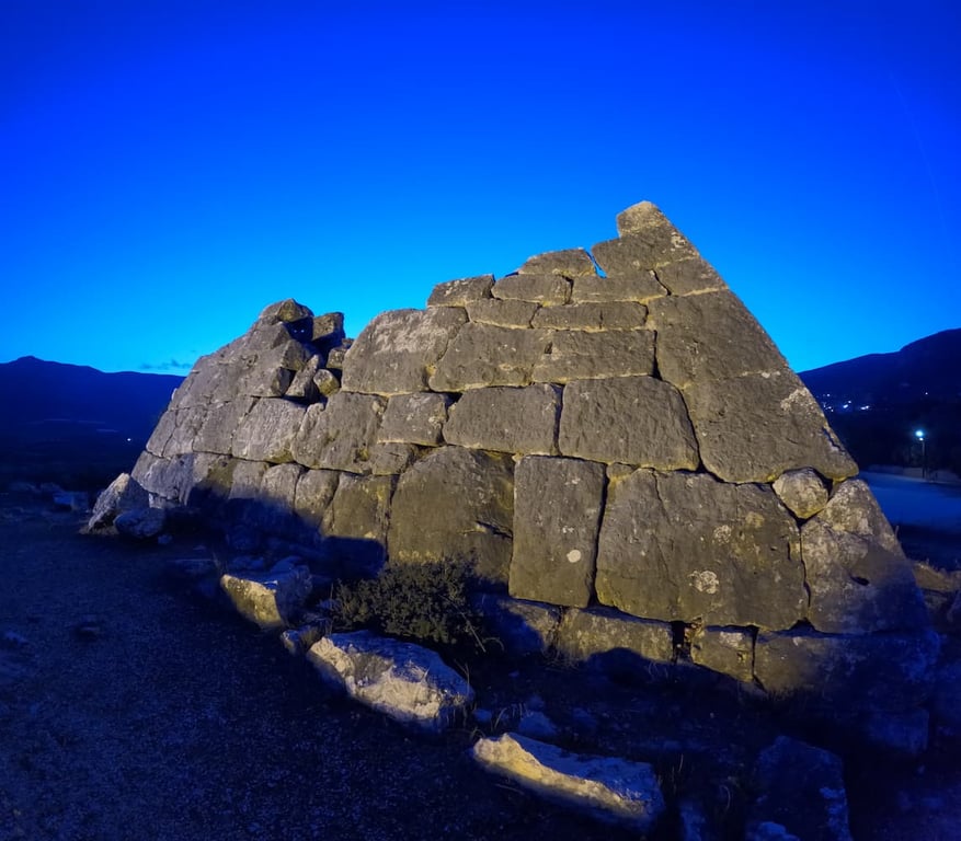 Side View Hellenikon Pyramid Cyclopean Masonry — Pyramid of Hellenikon
