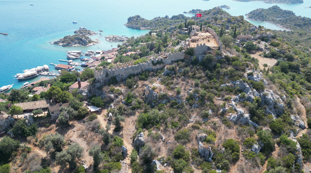 Siema Castle Kalekoy Turkey — Dolochiste Submerged City