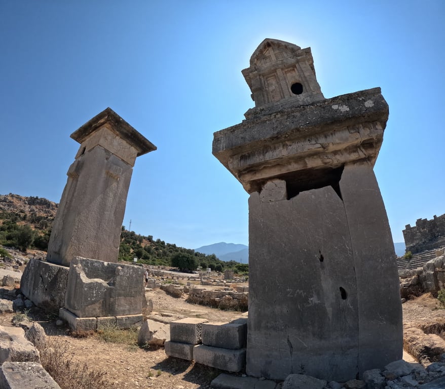 Stone Monuments Ancient Carvings Xanthos Ancient City — Xanthos Ancient City