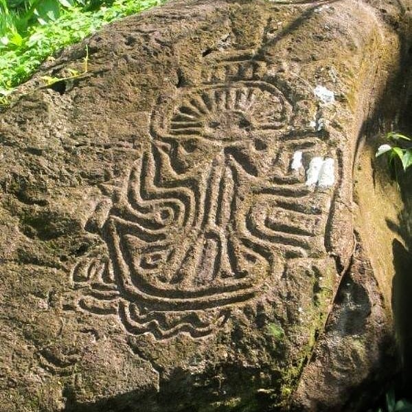 Sun God Petroglyph El Corozal Ancient Nicaragua — Ometepe Ancient Petroglyphs
