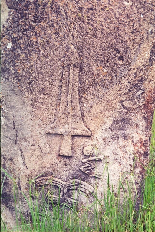 Sword Engraving Stone Pillars Tiya — Tiya Stelae Field