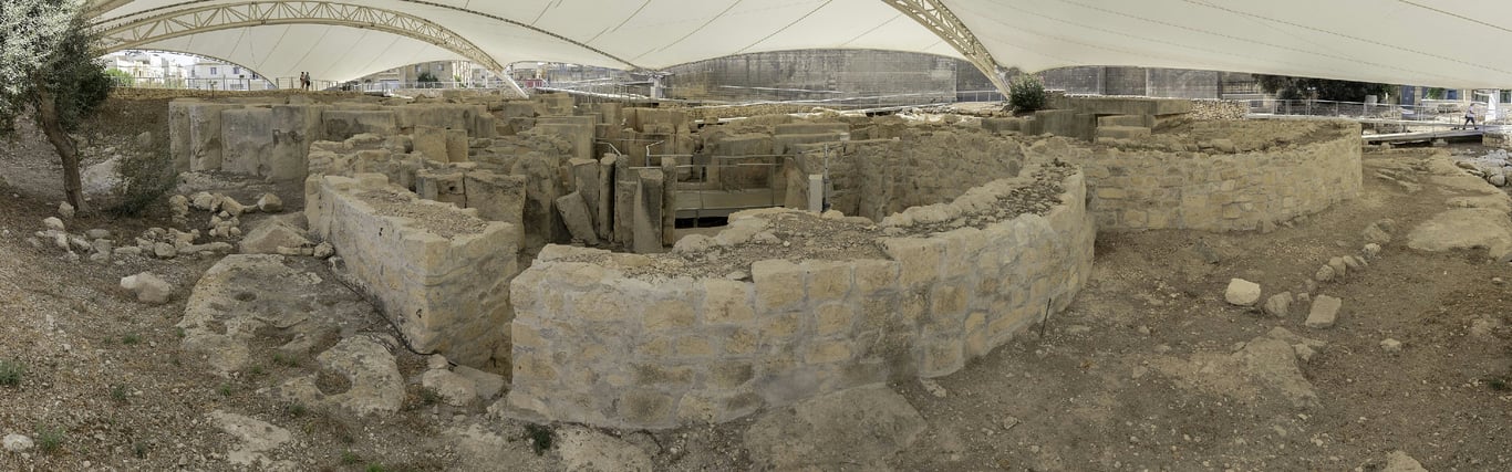 Tarxien Temples Panoramic View 112 Wm 122608403 — Tarxien Temples
