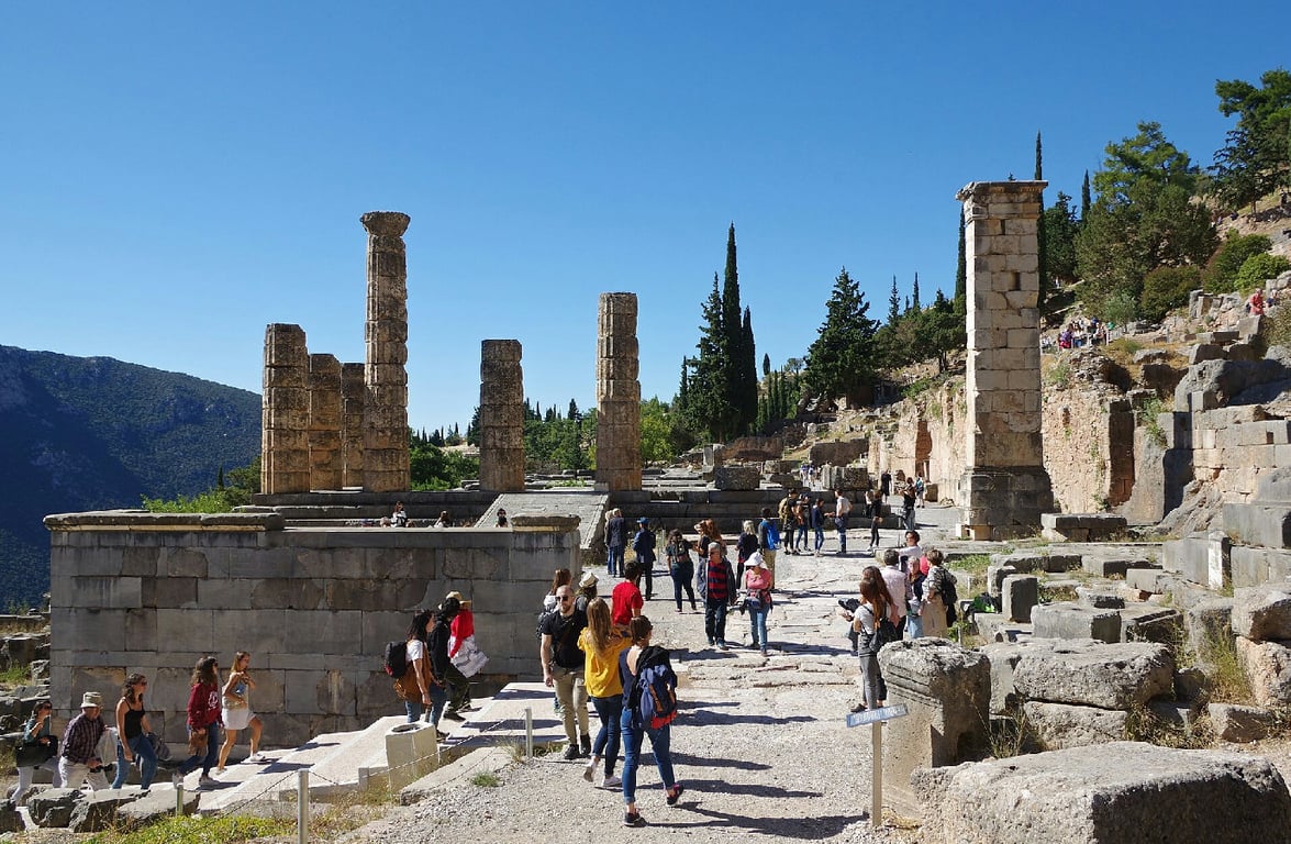 Temple Of Apollo At Delphi Ruins 1 137 Wm 71450538 — Temple of Apollo at Delphi