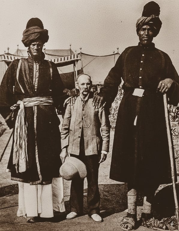 The Kashmir Giants Delhi Durbar James Ricalton 1903 — original vintage photograph | The Kashmir Giants & James Ricalton 1903