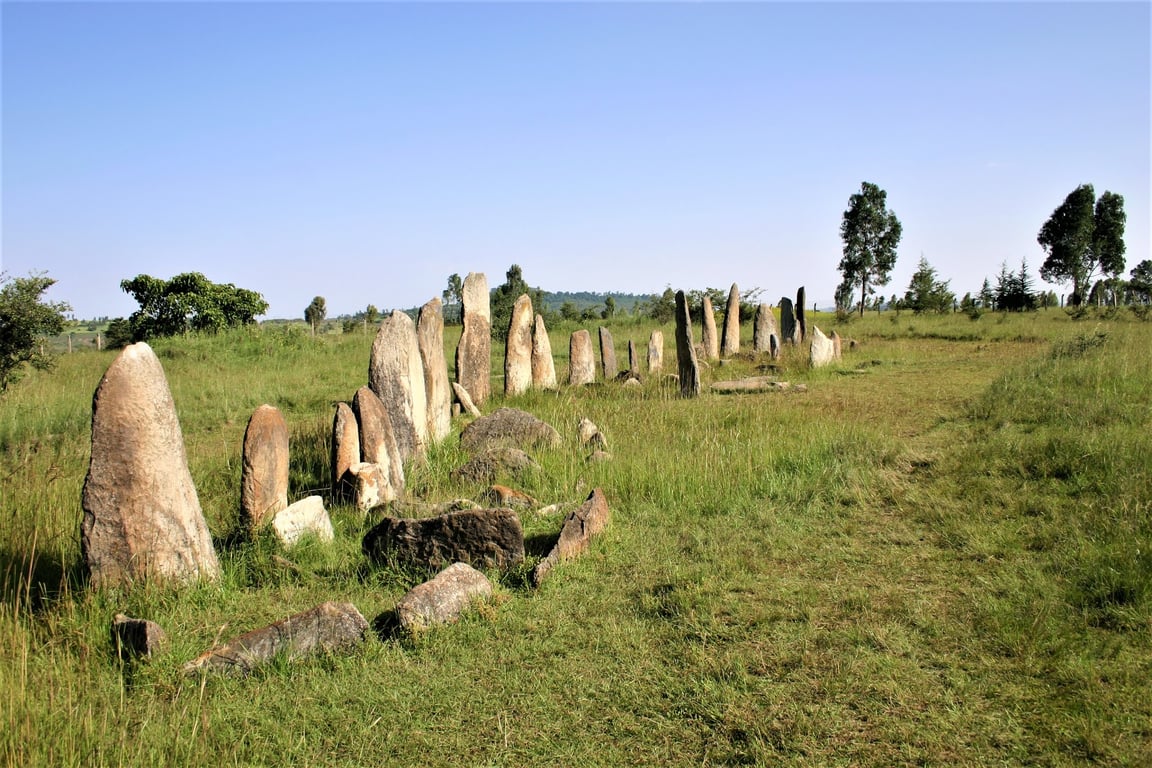 Tiya Monoliths Ancient Carings Swords Symbols — Tiya Stelae Field