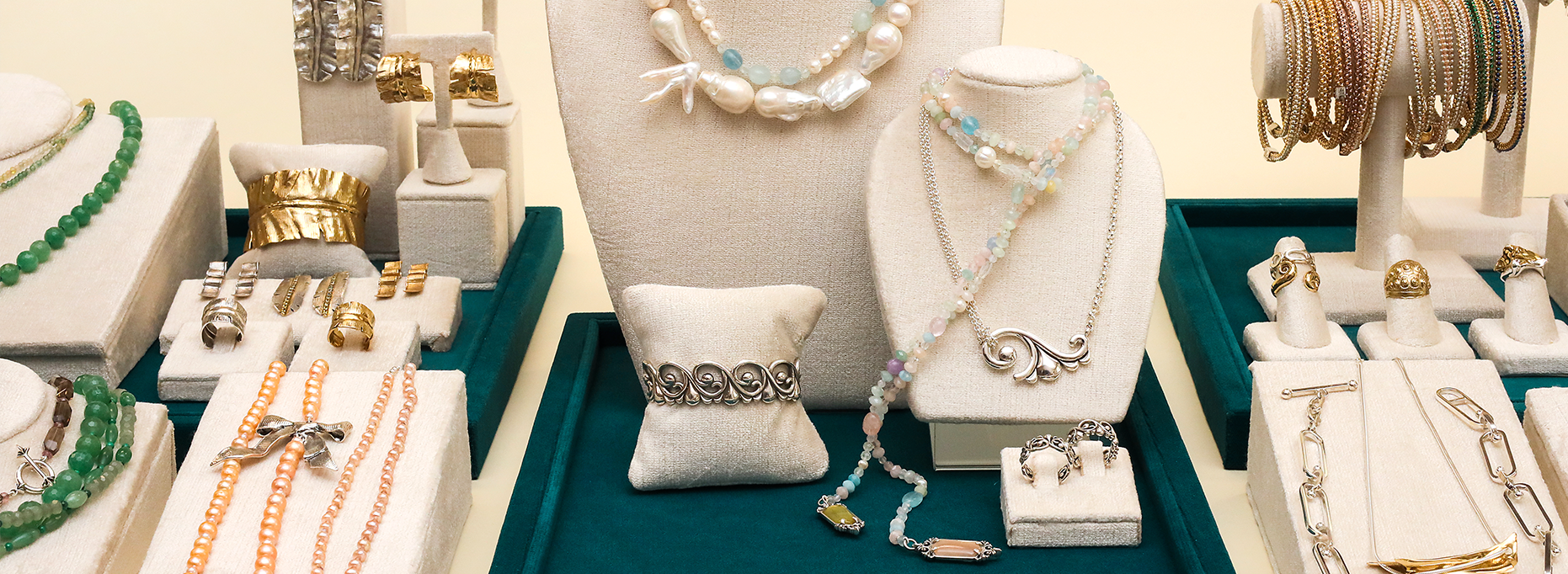 Wholesale hero: Mignon Faget jewelry display in a retail setting