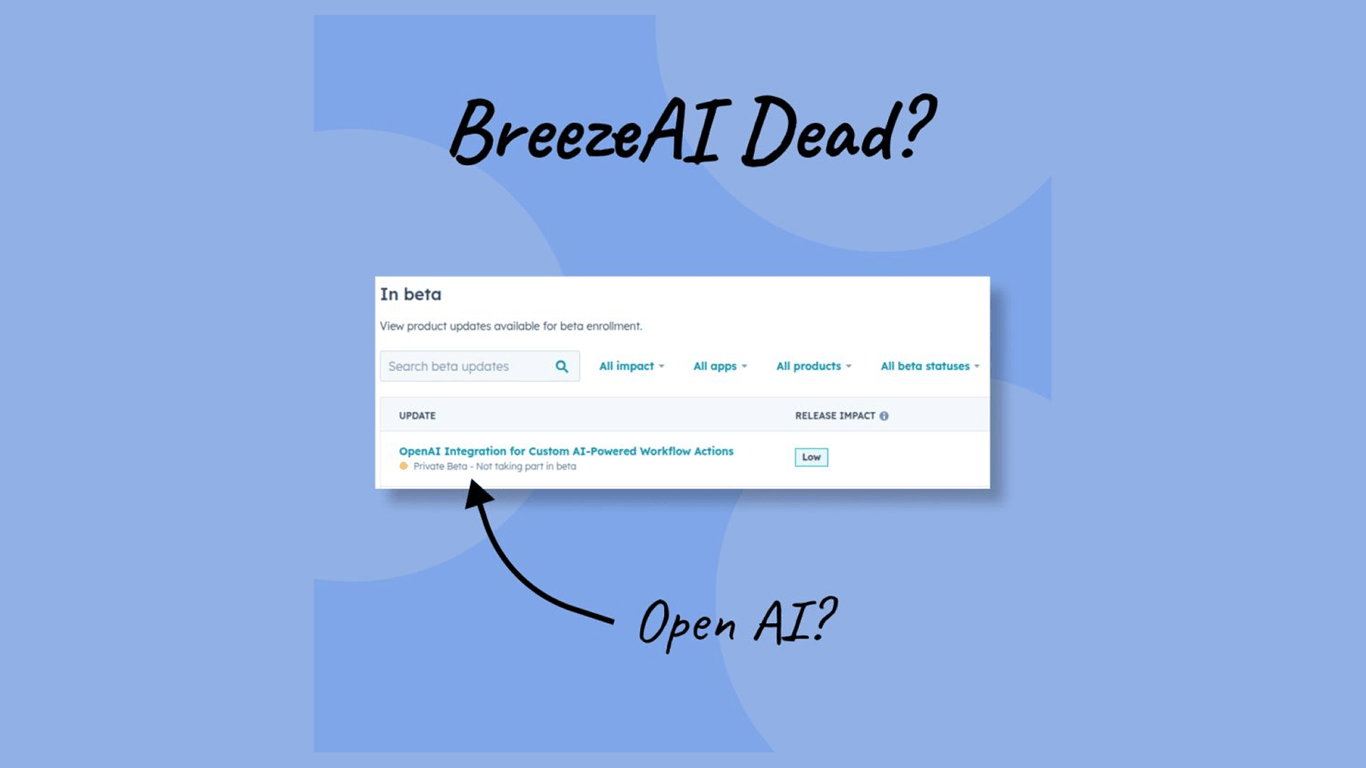 Is BreezeAI Dead? HubSpot's New OpenAI Integration Suggests a Major Shift