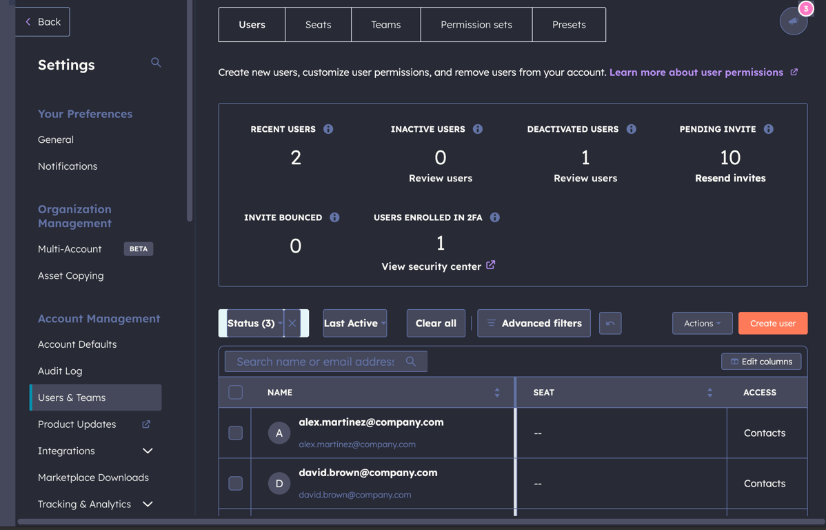 Dark blue theme — settings