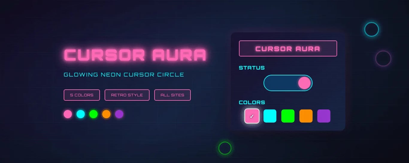 Cursor Aura Chrome Extension - Extensions project screenshot showing the interface