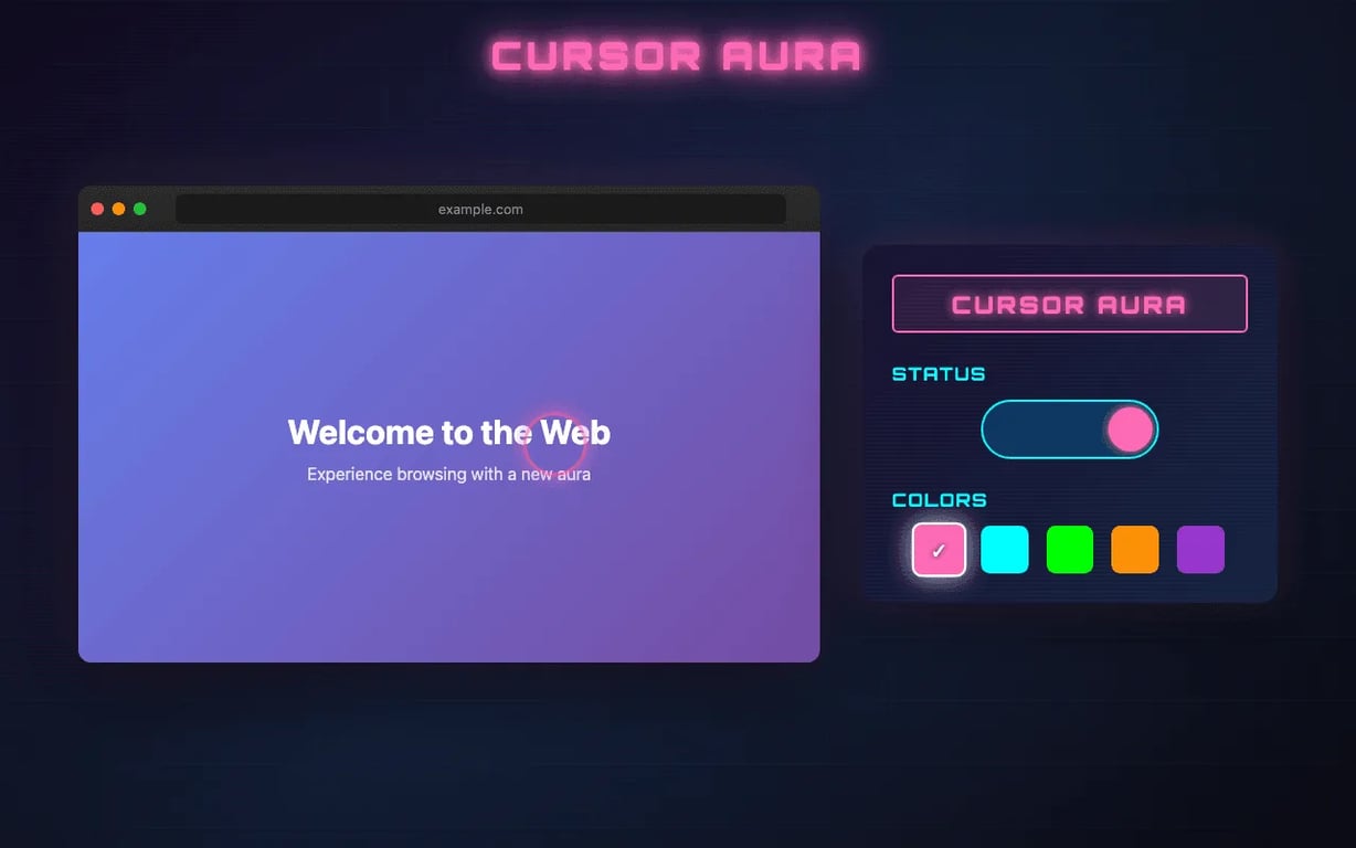 Cursor Aura Chrome Extension - Extensions project screenshot showing the interface