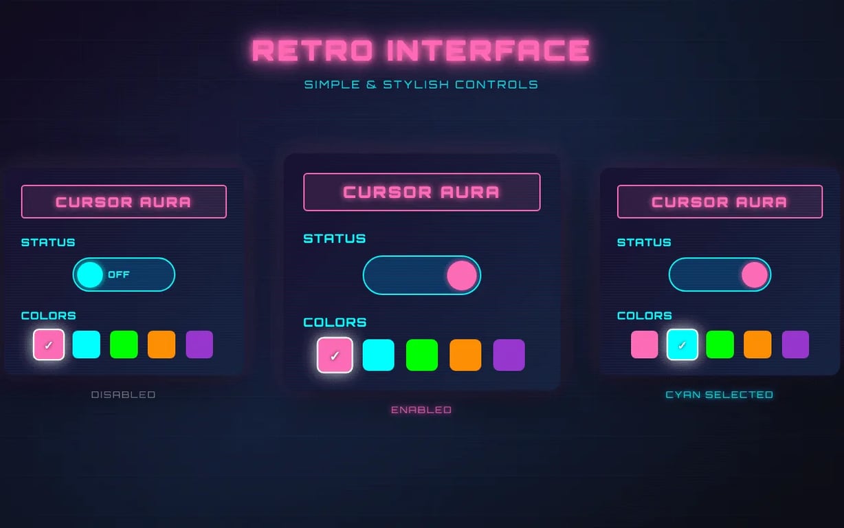 Cursor Aura Chrome Extension - Extensions project screenshot showing the interface