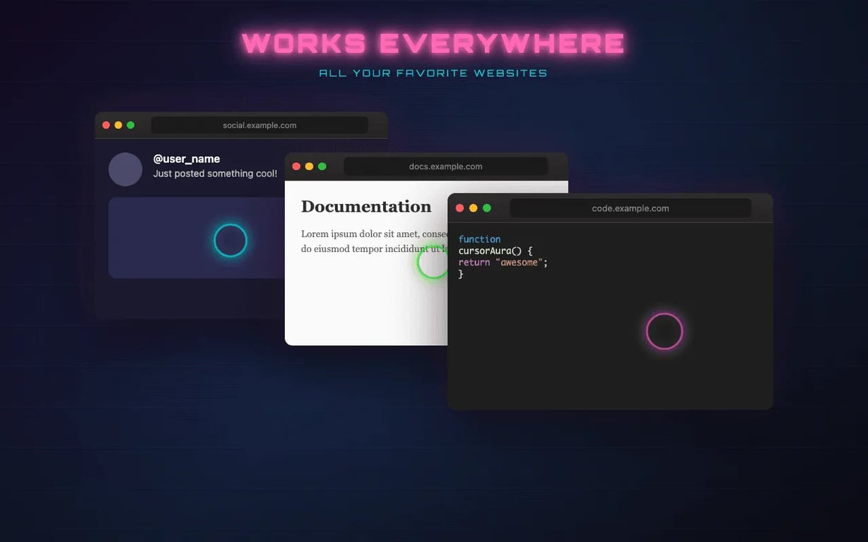 Cursor Aura Chrome Extension - Extensions project screenshot showing the interface