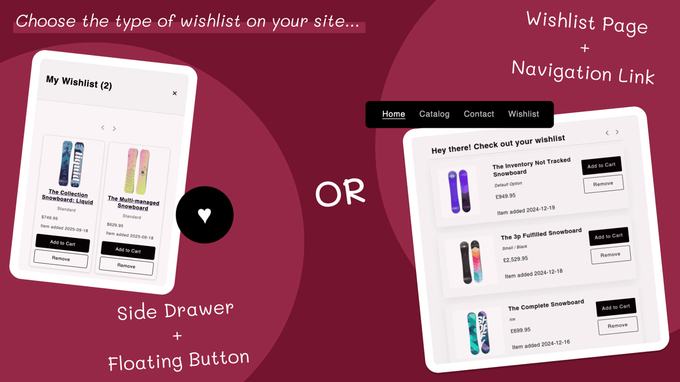 Daeda Wishlist - Apps project screenshot showing the interface