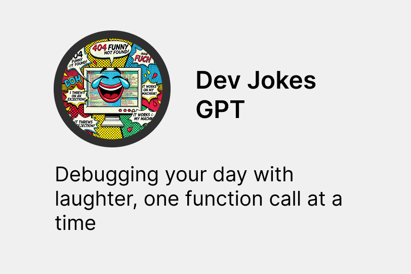 Dev Jokes GPT - AI Tools project screenshot showing the interface