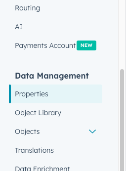 Data Management settings