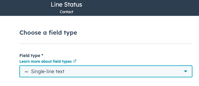Property field type selection