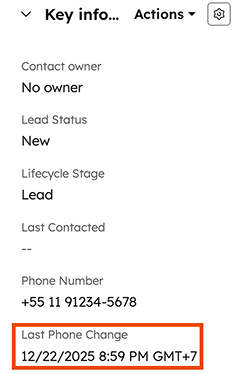 Last Phone Change property