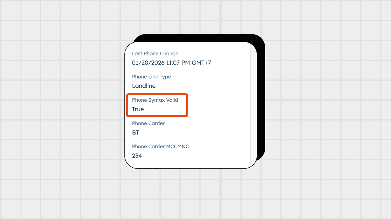 Phone Syntax Valid property