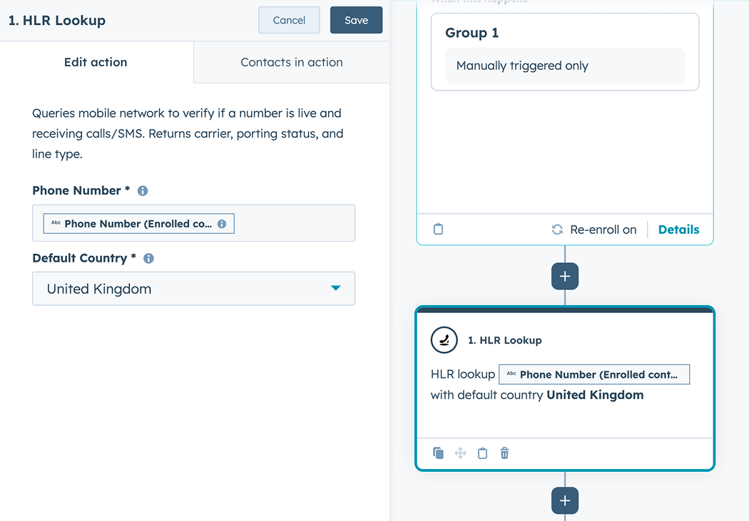 HLR Lookup configuration