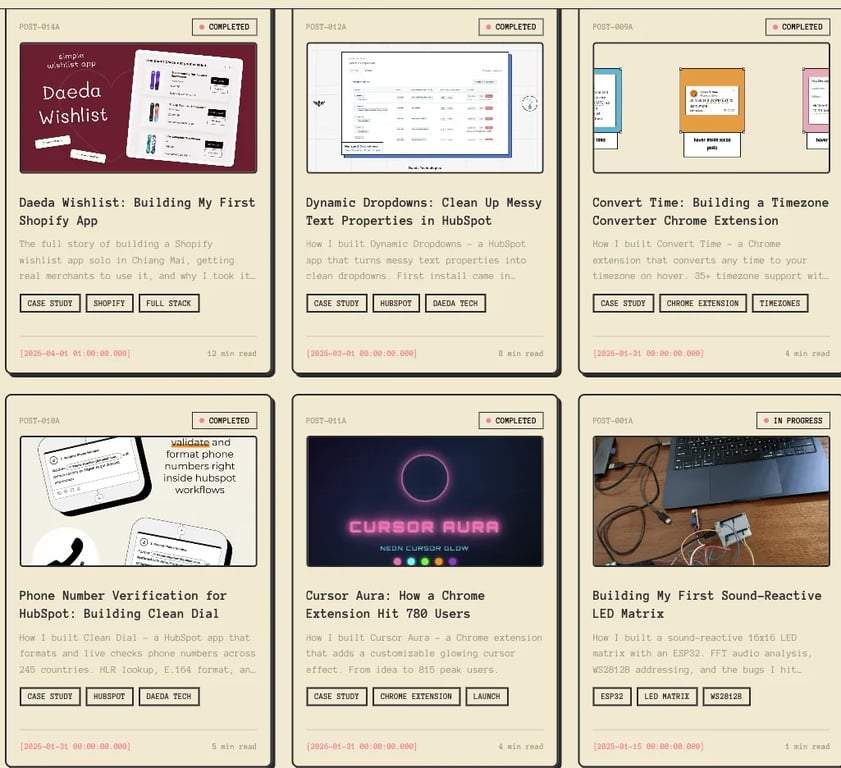 The Site Build - Websites project screenshot showing the interface