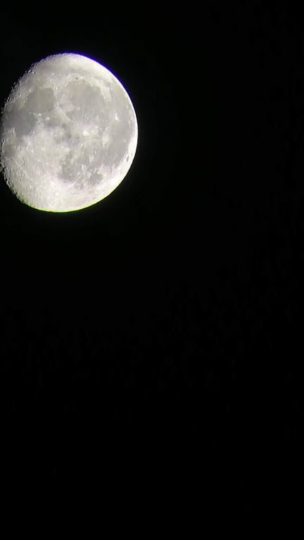 Moon photographed through telescope, 2020