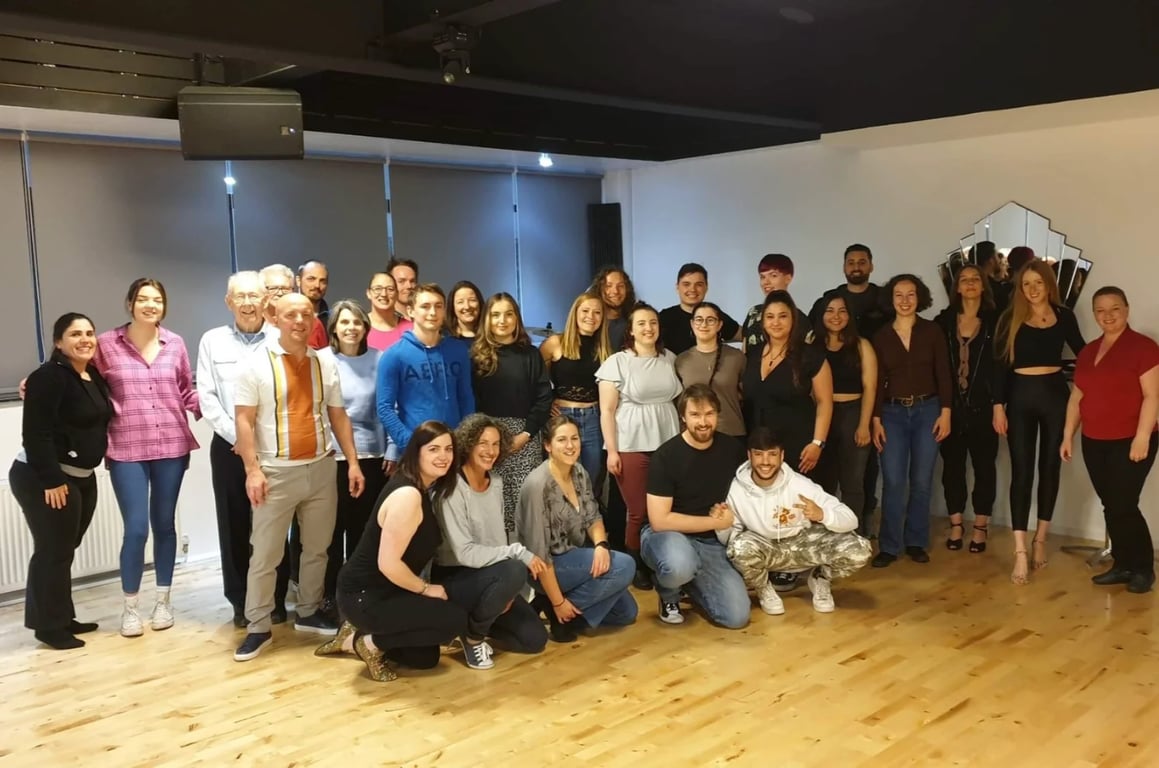 Group photo at salsa class — the night I met Jack
