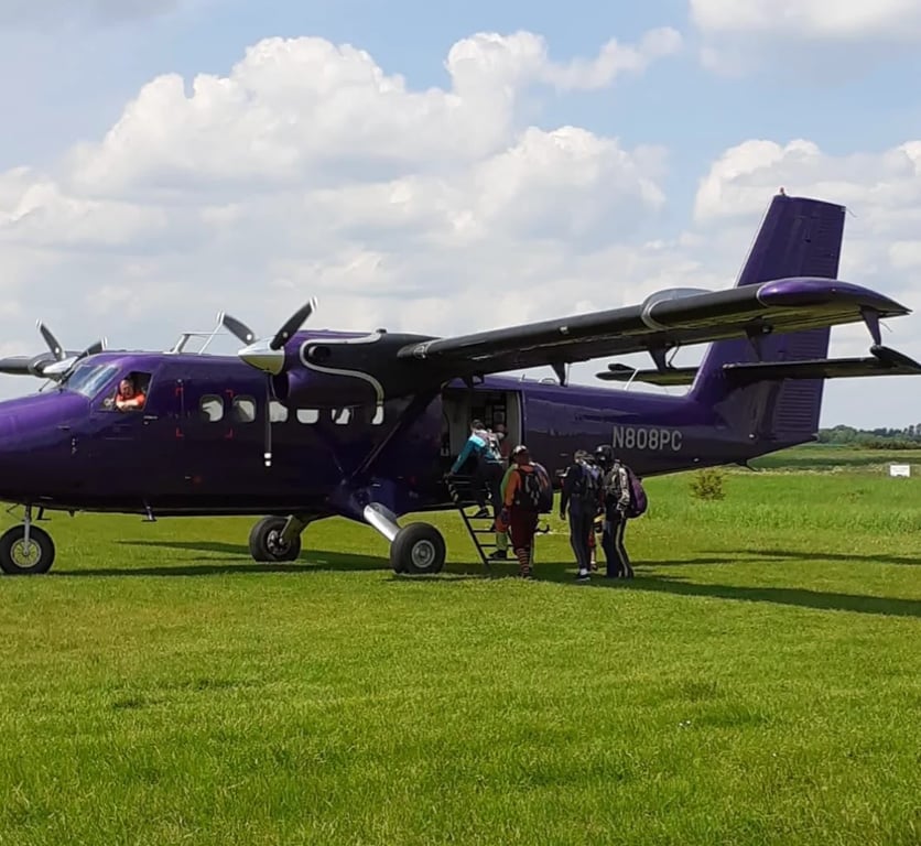 Boarding the skydive plane