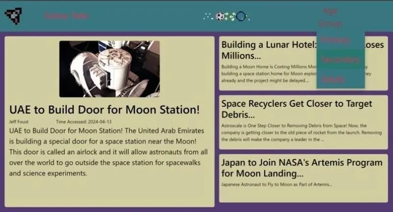 Hackathon - UoM StudentHack - Quests project screenshot showing the interface