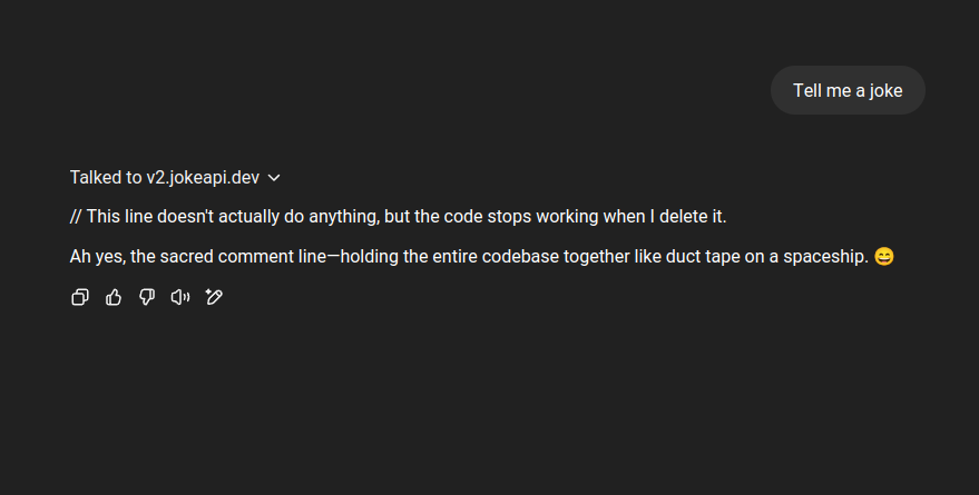 Dev Jokes GPT - AI Tools project screenshot showing the interface