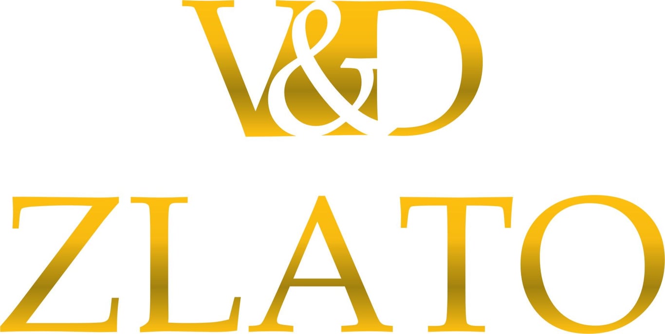 Logotip V&D ZLATO – ponudnik investicijskega zlata in možnosti mesečnega varčevanja v fizičnem zlatu v Sloveniji.