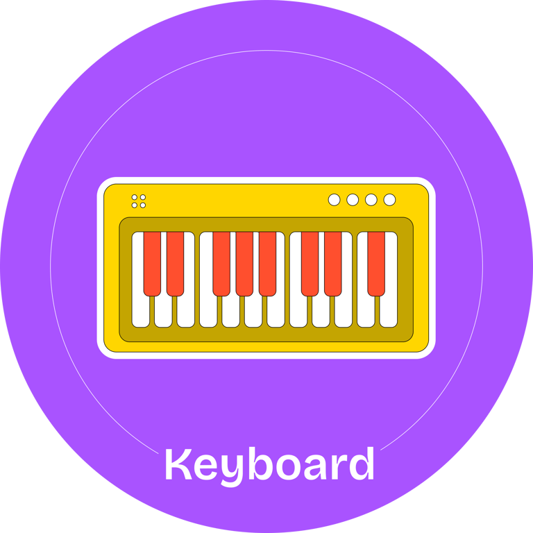 Illustrated keyboard course icon