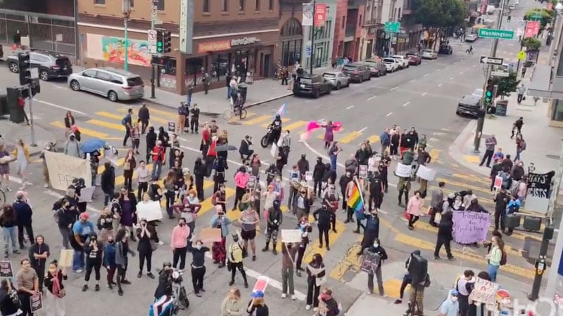 Watch: Unhinged Trans Rights Protesters & Antifa Try to Attack Women’s Rights Activists in San Francisco