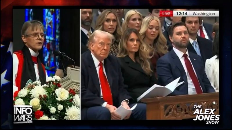 VIDEO: Trump & Vance Look on in Disbelief as a Wokist Cult Leader Hijacks Church Service at The National Cathedral With a Disgusting Defense of Child Mutilation & Replacement Migration