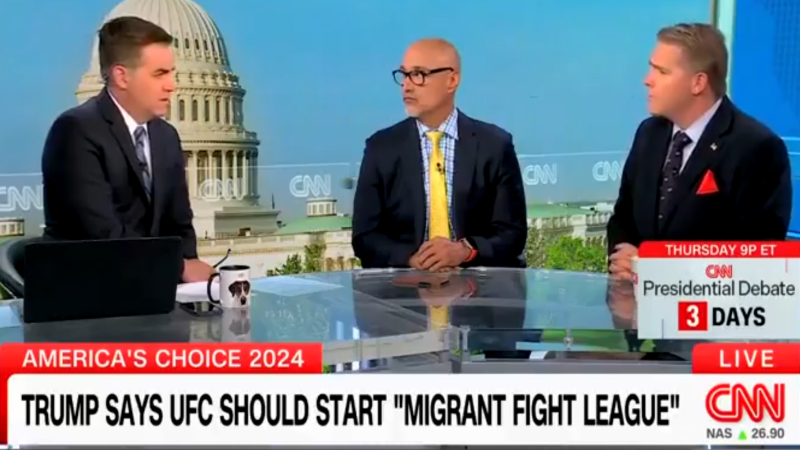 CNN Triggered At Trump’s “Migrant Fight League” Joke